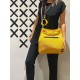 Bolso KRAFT amarillo/cuerda jaspe rojo