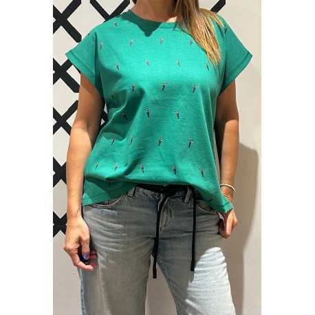 Camiseta  LILLY (COTTON) verde pájaro