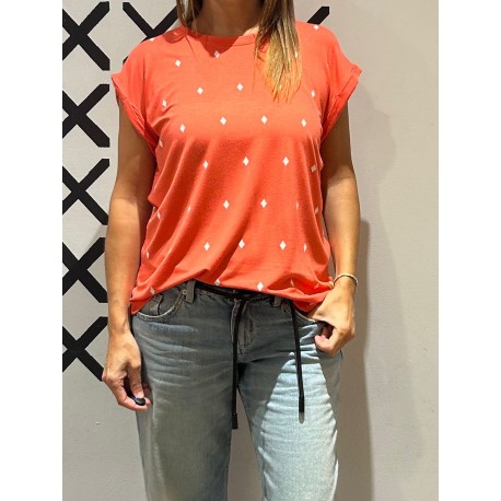 Camiseta  LILLY (SOFT)  Coral Rombos