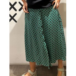 Falda MIDI Button Green