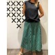 Falda MIDI Button Green
