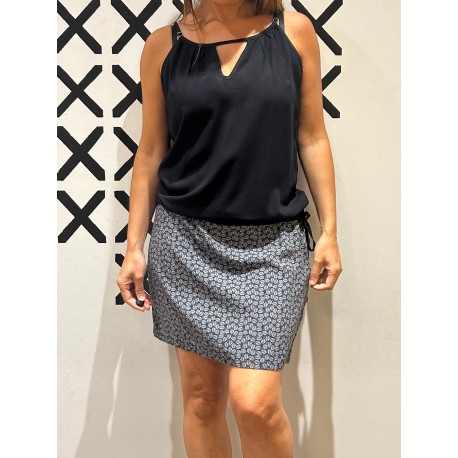 Vestido Doble V Black/Grey