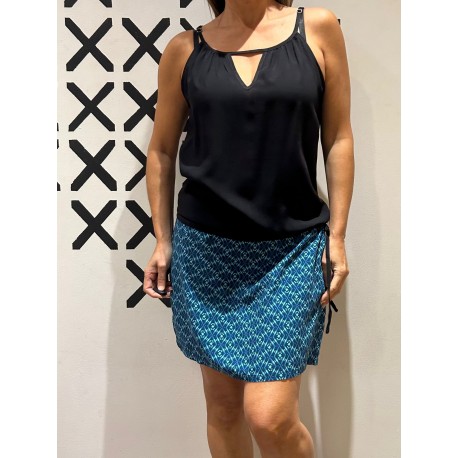 Vestido Doble V Black/Blue
