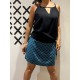 Vestido Doble V Black/Blue