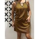 Vestido Doble V Mostaza