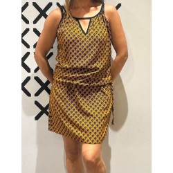 Vestido Doble V Mostaza