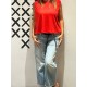 Top OPENBACK Red