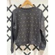 Jersey LILLO Leaves Grey (cotton)